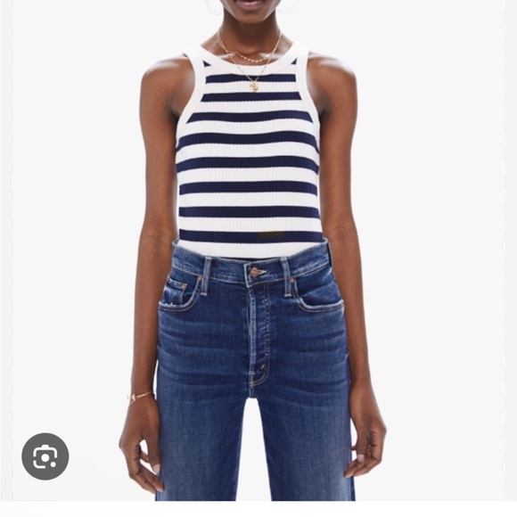 MOTHER Tops - Mother Denim Chin Up Stripe Tank Top